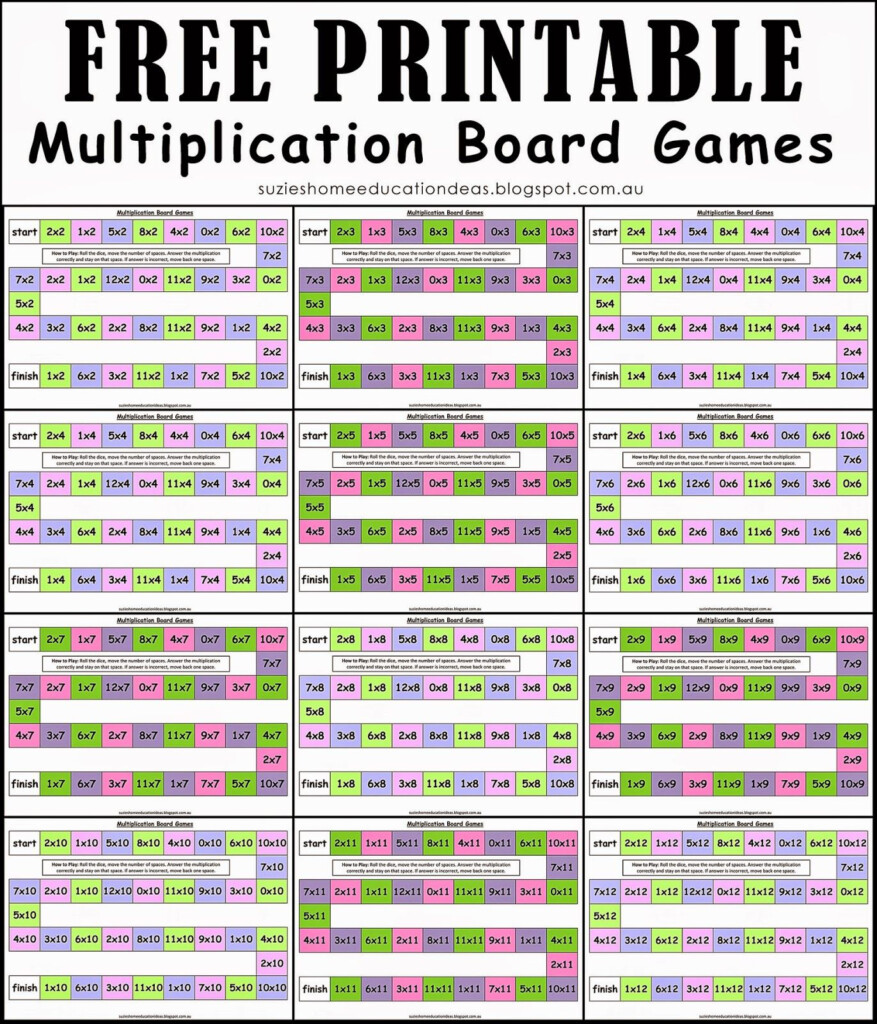 Free Multiplication Board Games | Math Board Games Within Printable Multiplication Activities