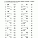 Free Multiplication Worksheets 6 7 8 9 Times Tables 3 | 4Th inside Worksheets Multiplication 6