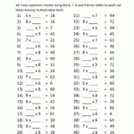 Free Multiplication Worksheets 6 7 8 9 Times Tables 3 Regarding Multiplication Worksheets 8 Tables