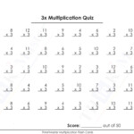 Free Printable 3X Multiplication Worksheet | Multiplication Inside Printable Multiplication Quizzes 0 12