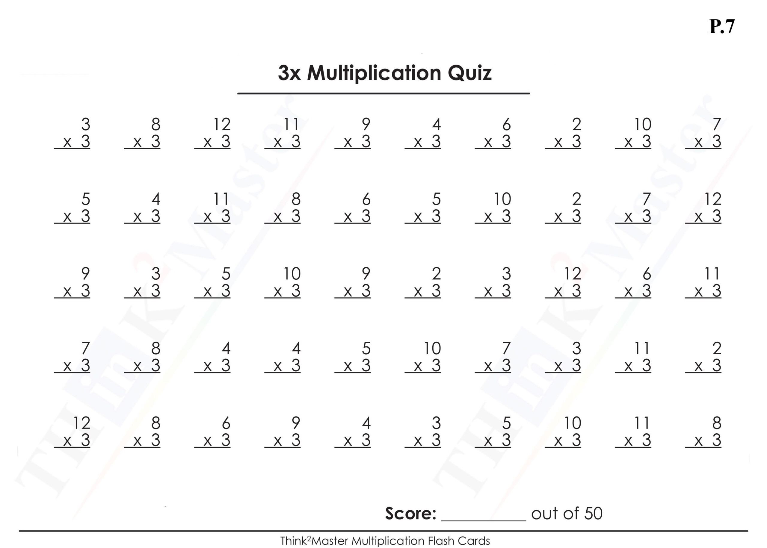 Free Printable 3X Multiplication Worksheet | Multiplication throughout Printable Multiplication Flash Cards 1-15
