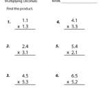 Free Printable Decimals Multiplication Worksheet For Fifth Grade Intended For Printable Decimal Multiplication Games