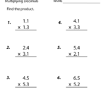 Free Printable Decimals Multiplication Worksheet For Fifth Grade intended for Printable Decimal Multiplication Games