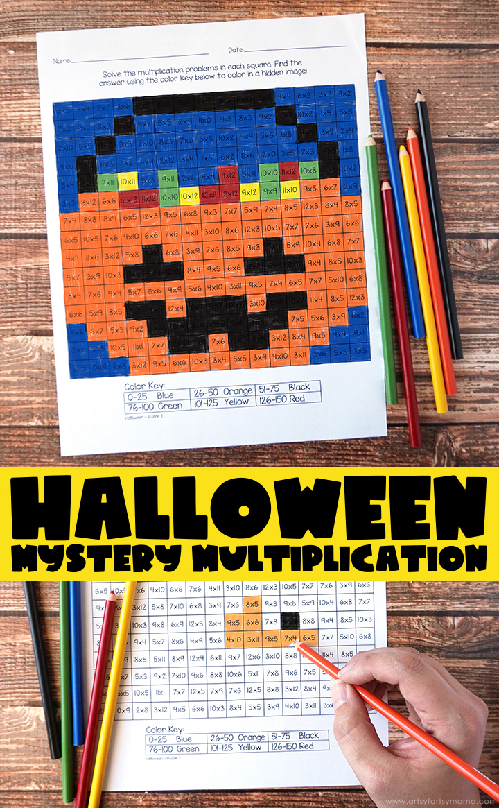 Free Printable Halloween Mystery Multiplication Worksheets in Free Printable Multiplication Hidden Pictures