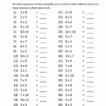 Free Printable Math Sheets Multiplication 2 3 4 5 10 Times With Regard To Multiplication Worksheets 4S And 5S