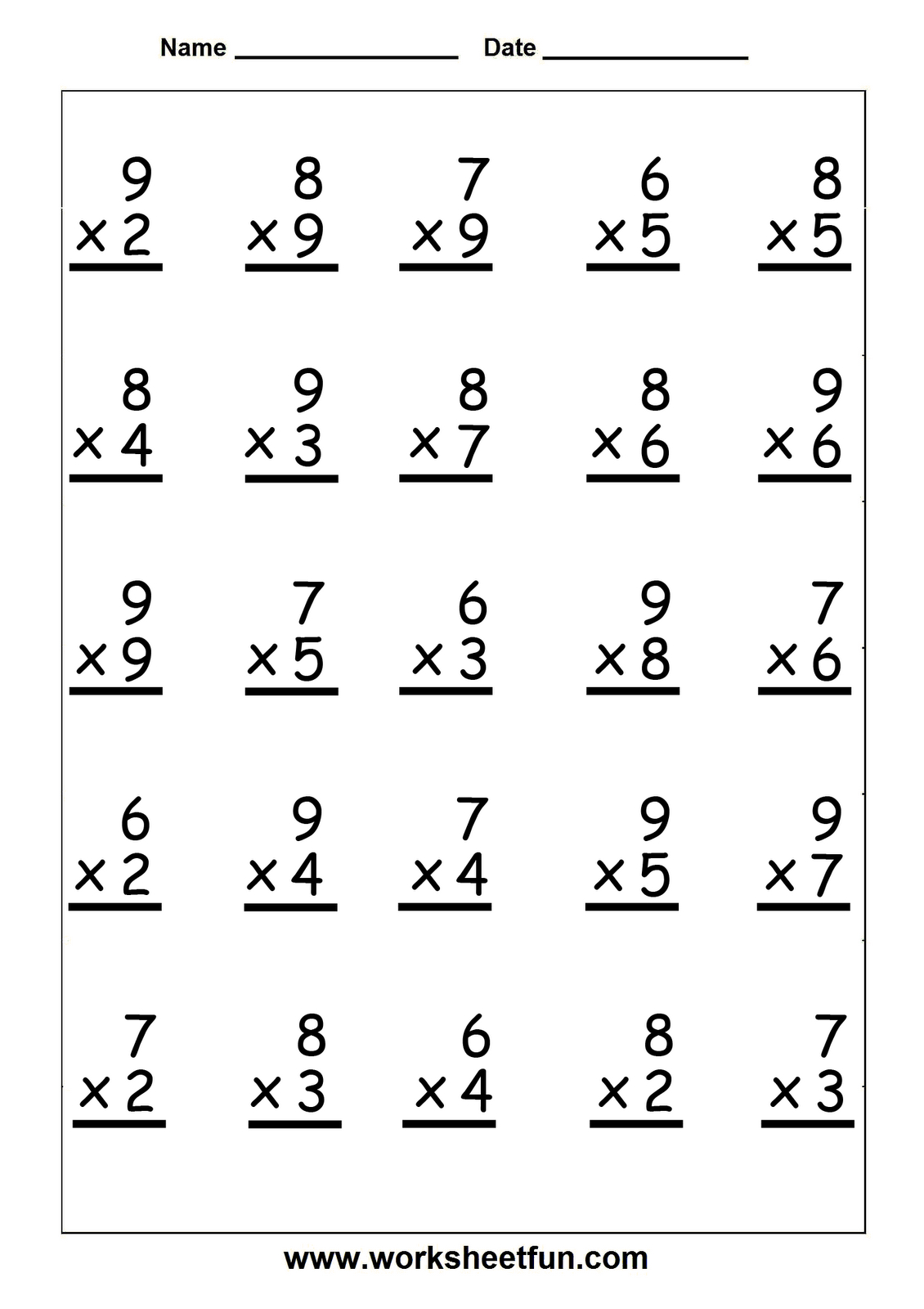 Free Printable Multiplication Worksheets | Multiplication regarding Printable Multiplication Worksheets 2S