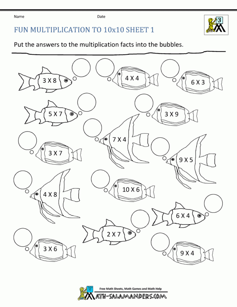 Fun Multiplication Worksheets To 10X10 For Worksheets On Multiplication For Grade 3 Fun Multiplication Worksheets To 10X10 For Worksheets On Multiplication For Grade 3
