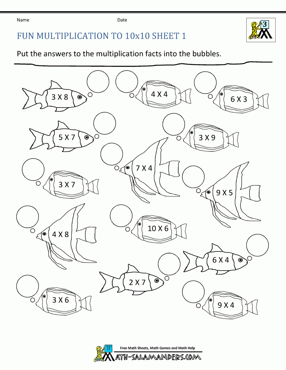 Fun Multiplication Worksheets To 10X10 for Worksheets On Multiplication For Grade 3 Fun Multiplication Worksheets To 10X10 for Worksheets On Multiplication For Grade 3