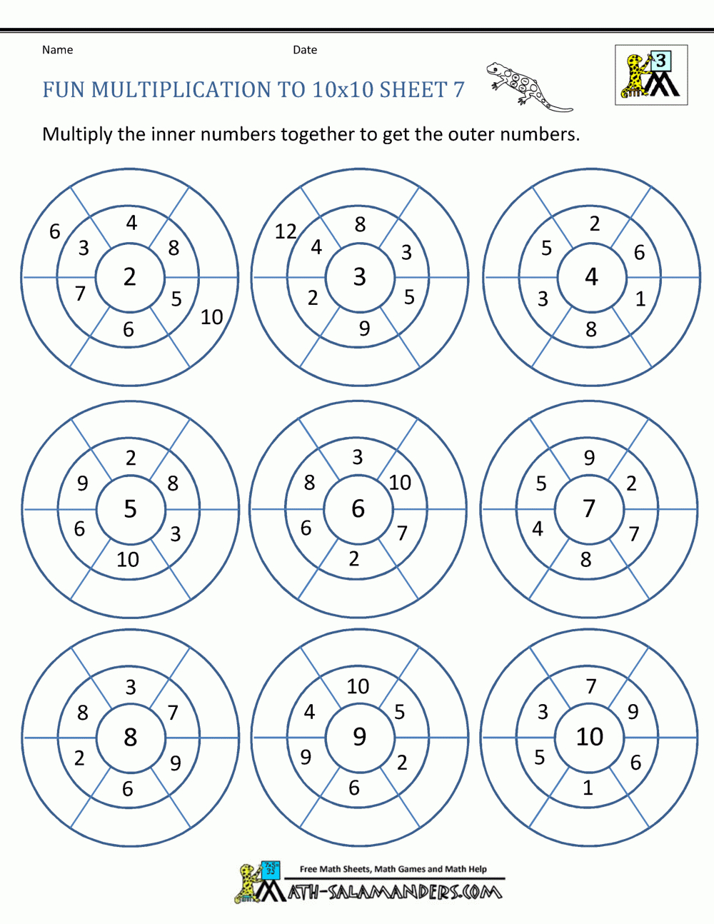 Fun Multiplication Worksheets To 10X10 pertaining to Printable Multiplication Activities