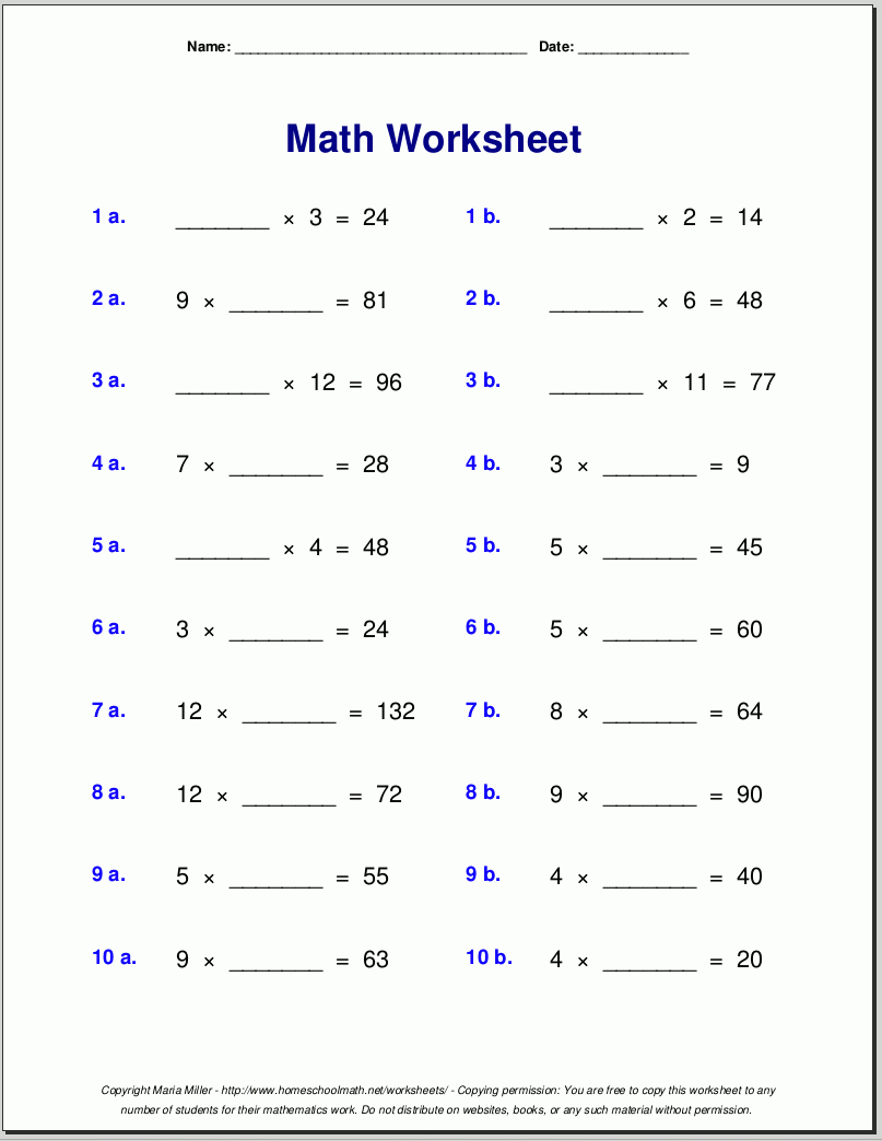 Grade 4 Multiplication Worksheets regarding Multiplication Worksheets 7Th Grade Pdf