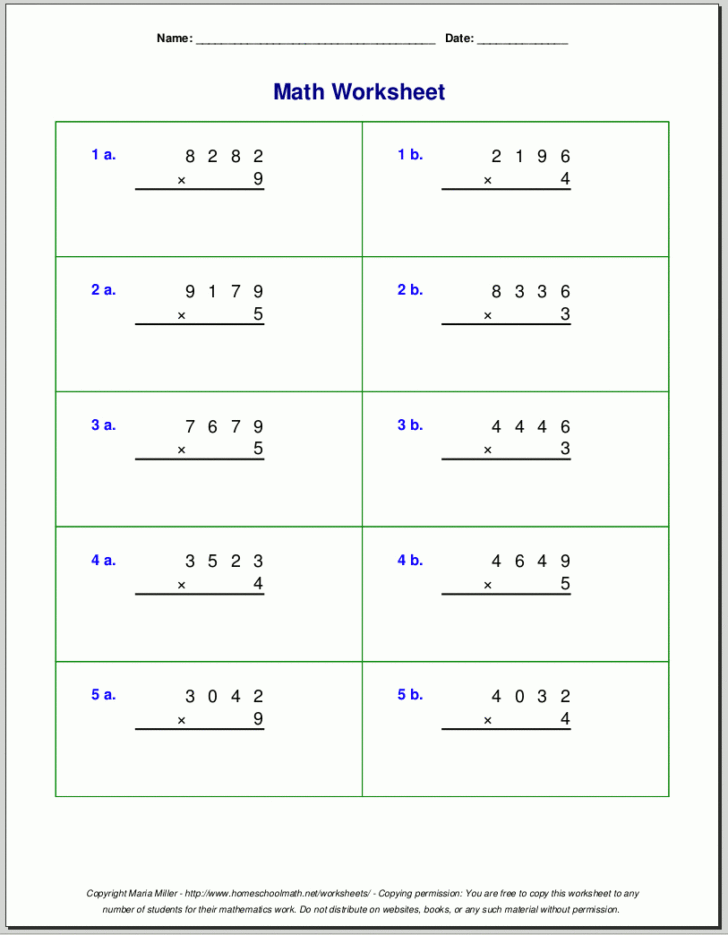 Grade 3 Multiplication Printable