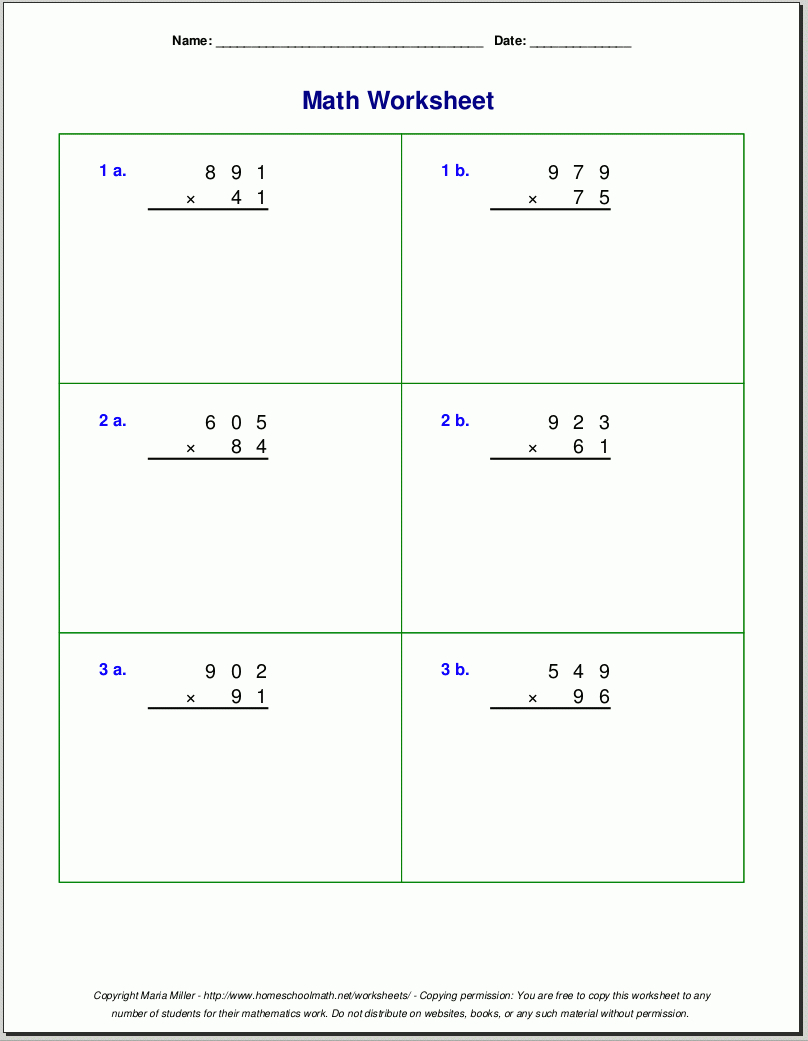 Grade 5 Multiplication Worksheets inside O Multiplication Worksheets