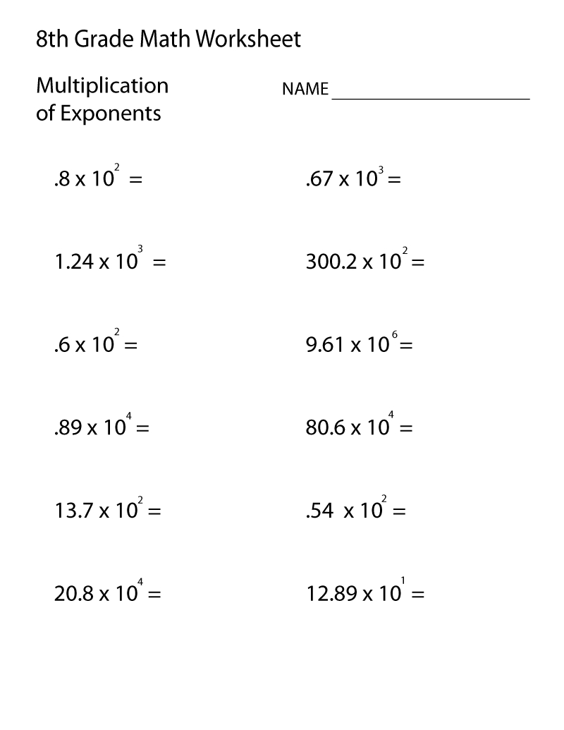 Grade 8 Math Worksheets | 8Th Grade Math Worksheets, Math intended for Printable Multiplication Worksheets 8Th Grade