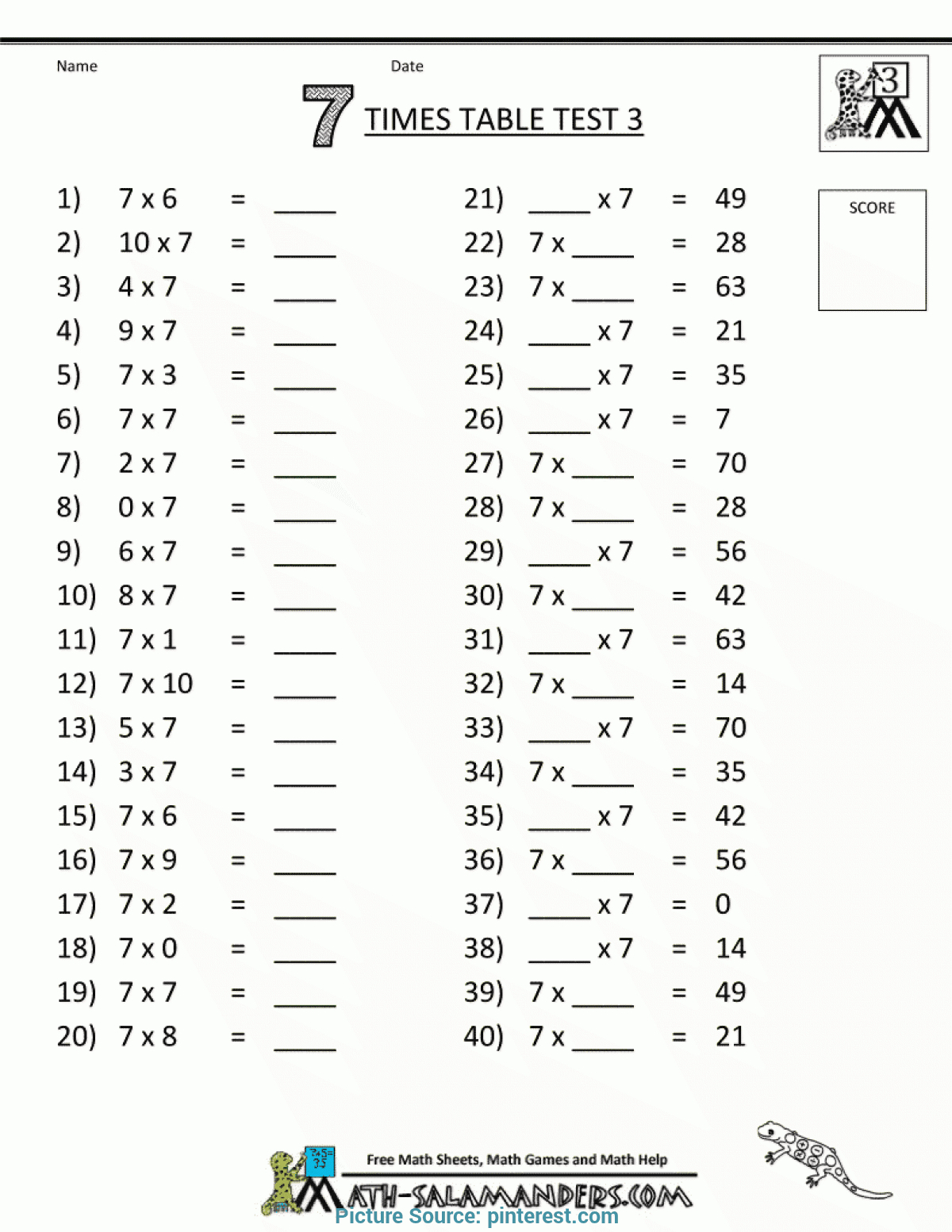 Great Lesson Plan 9 Times Table Math Worksheets 3Rd Grade 7 with Printable Multiplication Table Up To 25