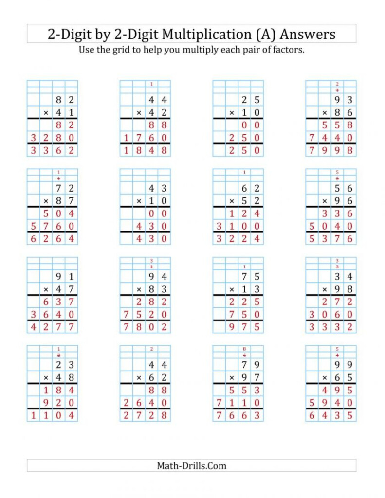 Grid Method Multiplication Using Ks2 Work | Alicanteapaneca Within Printable Multiplication Grid Method