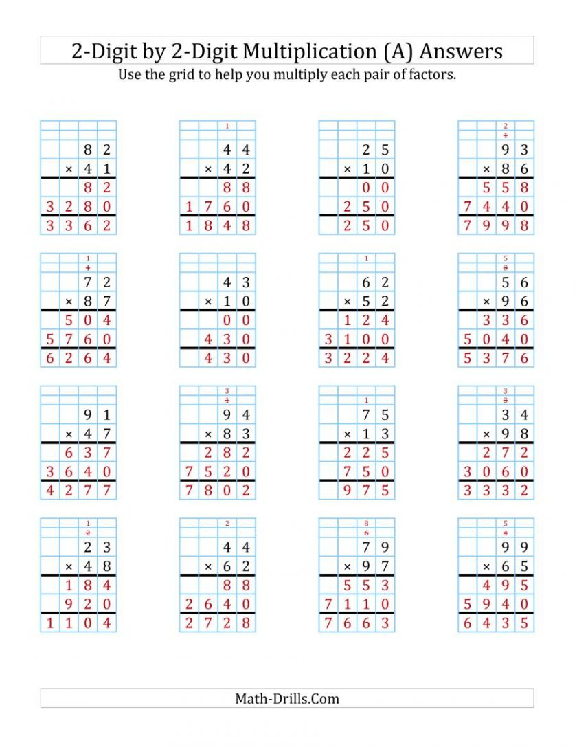 Grid Method Multiplication Using Ks2 Work | Alicanteapaneca within Printable Multiplication Grid Method