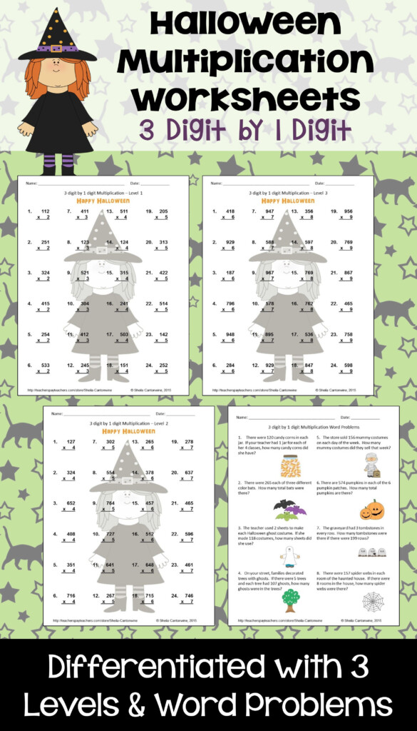 Halloween Math 3 Digit1 Digit Multiplication Worksheets Inside Multiplication Lapbook Printable Halloween Math 3 Digit1 Digit Multiplication Worksheets Inside Multiplication Lapbook Printable