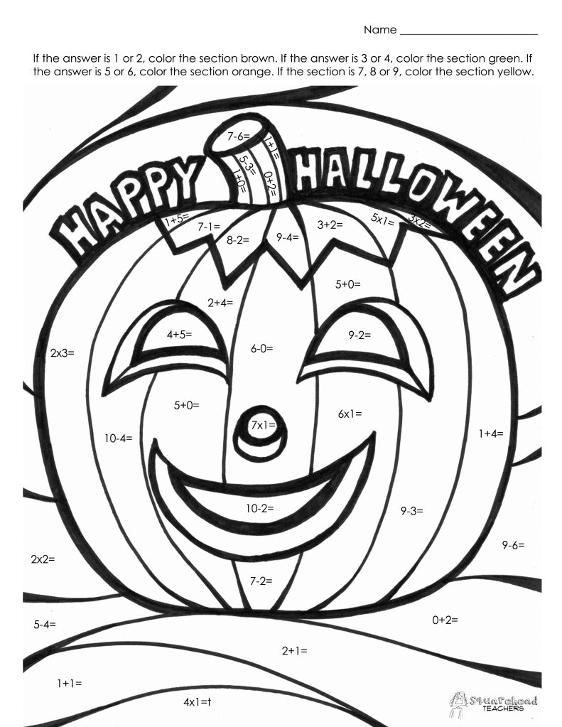 Halloween Math Fact Coloring Page | Halloween Coloring Pages regarding Multiplication Worksheets Halloween