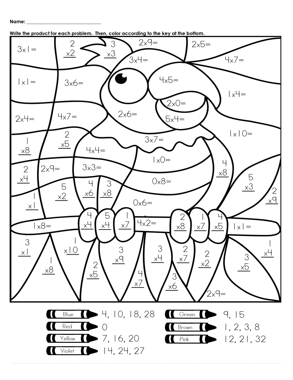 Hidden Picture Colornumber | Math Coloring Worksheets intended for Free Printable Multiplication Hidden Pictures