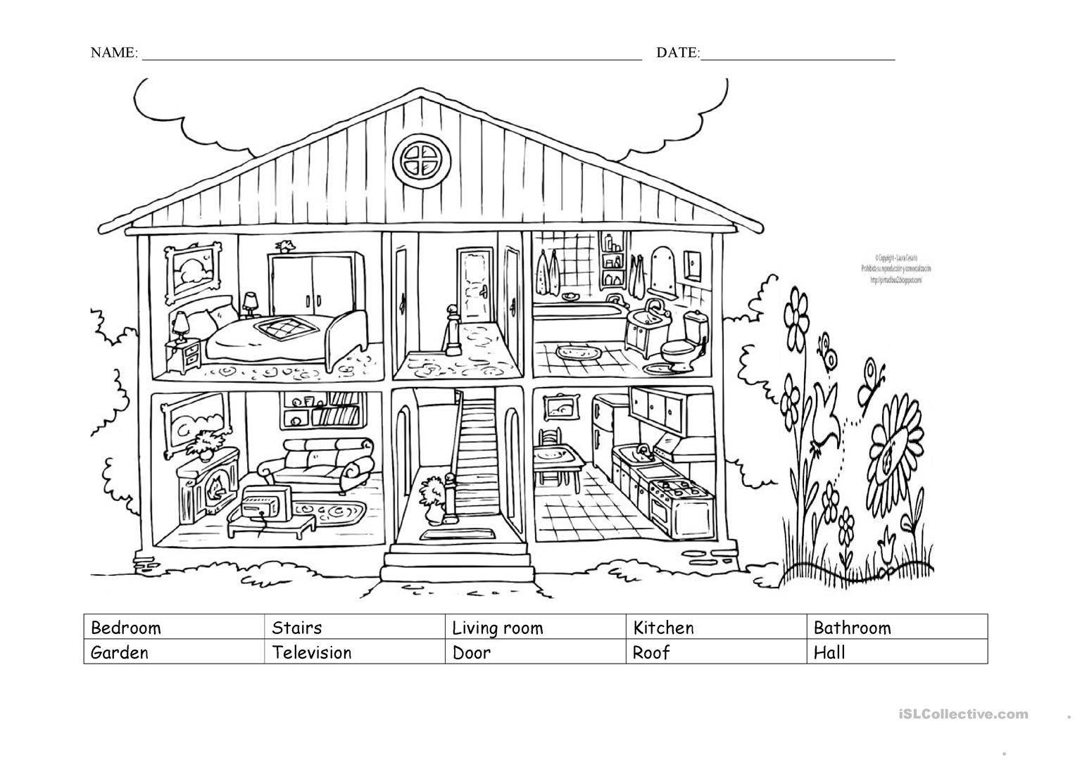 Home Worksheets Printables Parts Of The House English Esl regarding Multiplication Houses Printable Home Worksheets Printables Parts Of The House English Esl regarding Multiplication Houses Printable