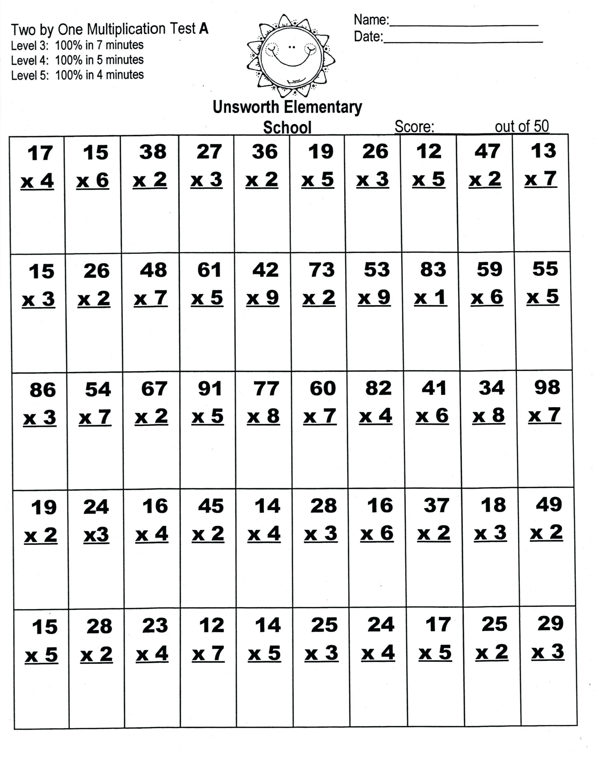 Kids Orksheets Year Free Printable Short Comprehension For within Multiplication Worksheets X3 And X4