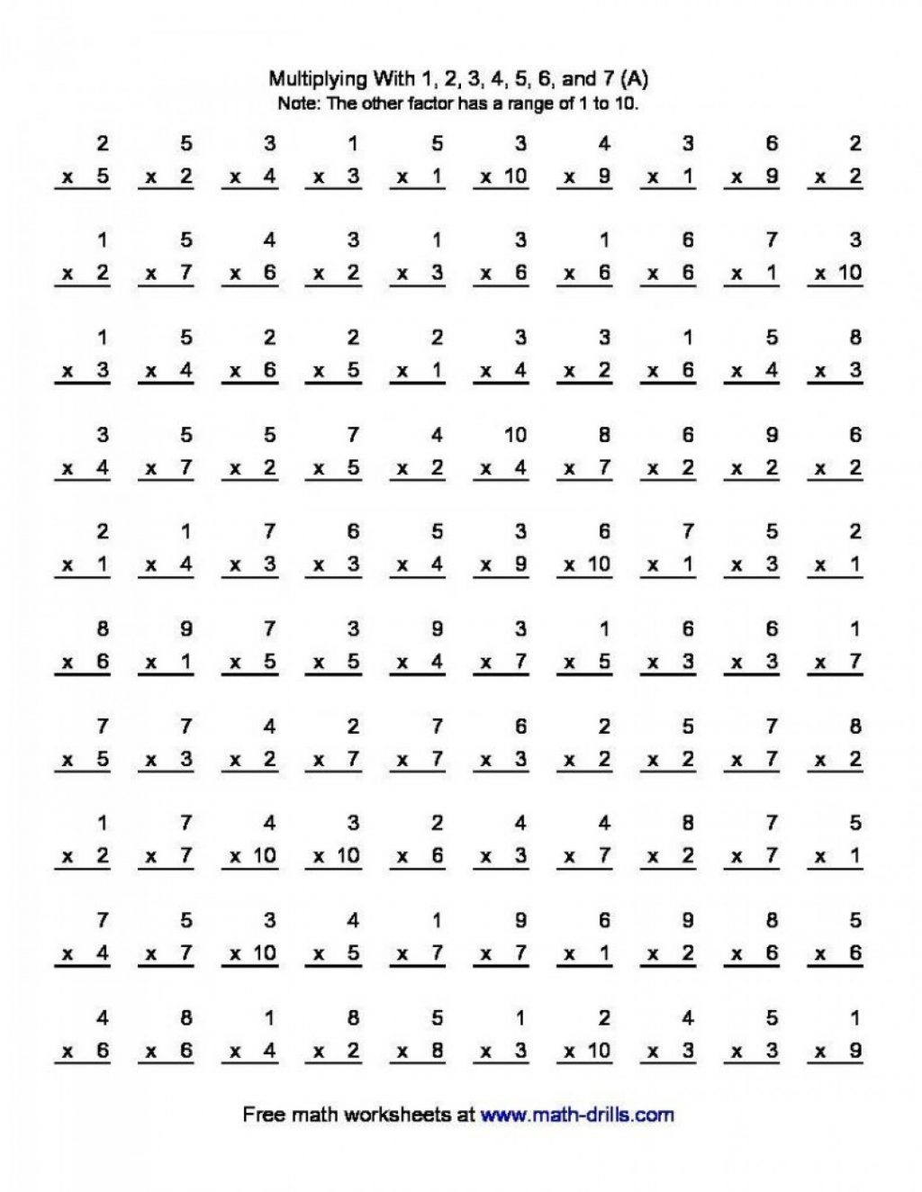 Kids Sheets Free Handwriting Cursive Printable Math 2Nd in Printable Multiplication Worksheets Free