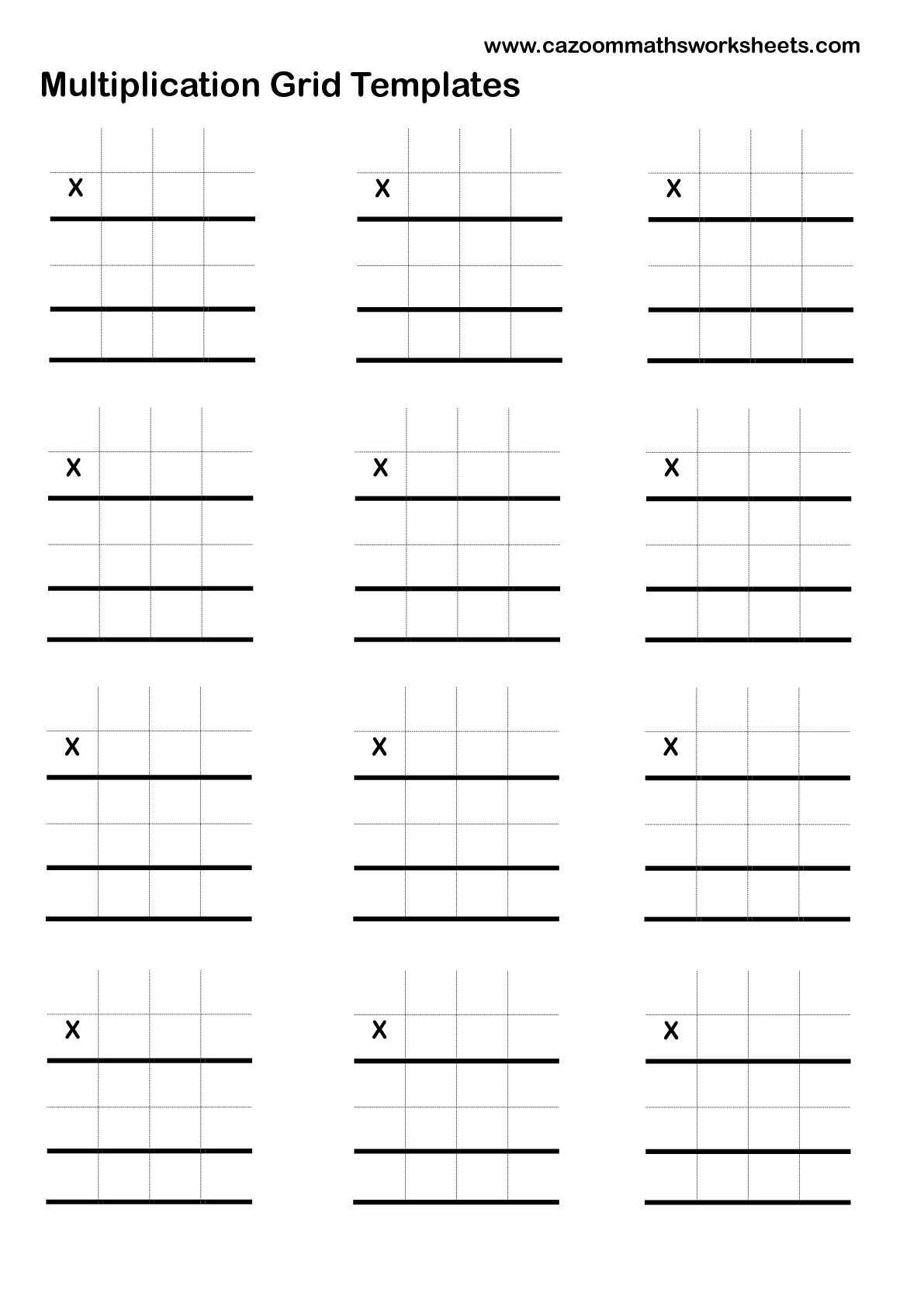 Long Multiplication Column Method Worksheets 1829647 Inside Printable 