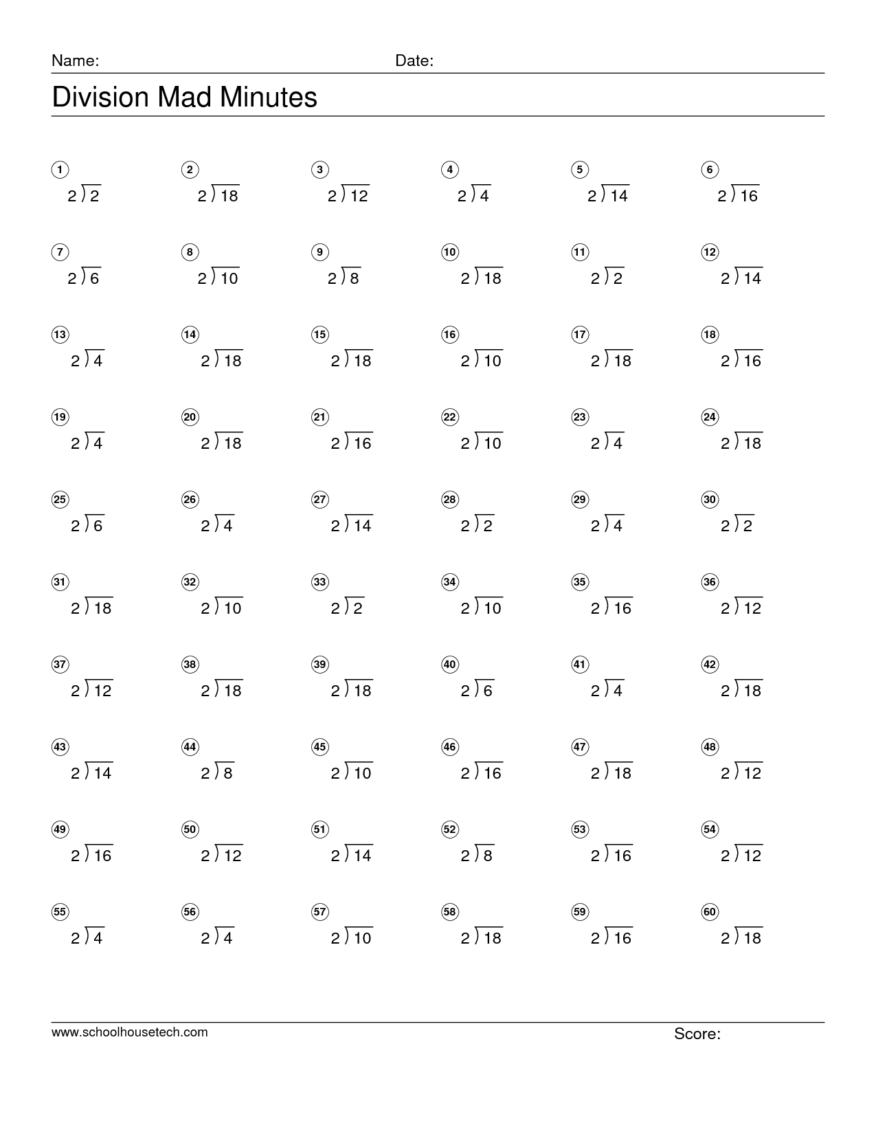 Multiplication Worksheets Mad Minute PrintableMultiplication