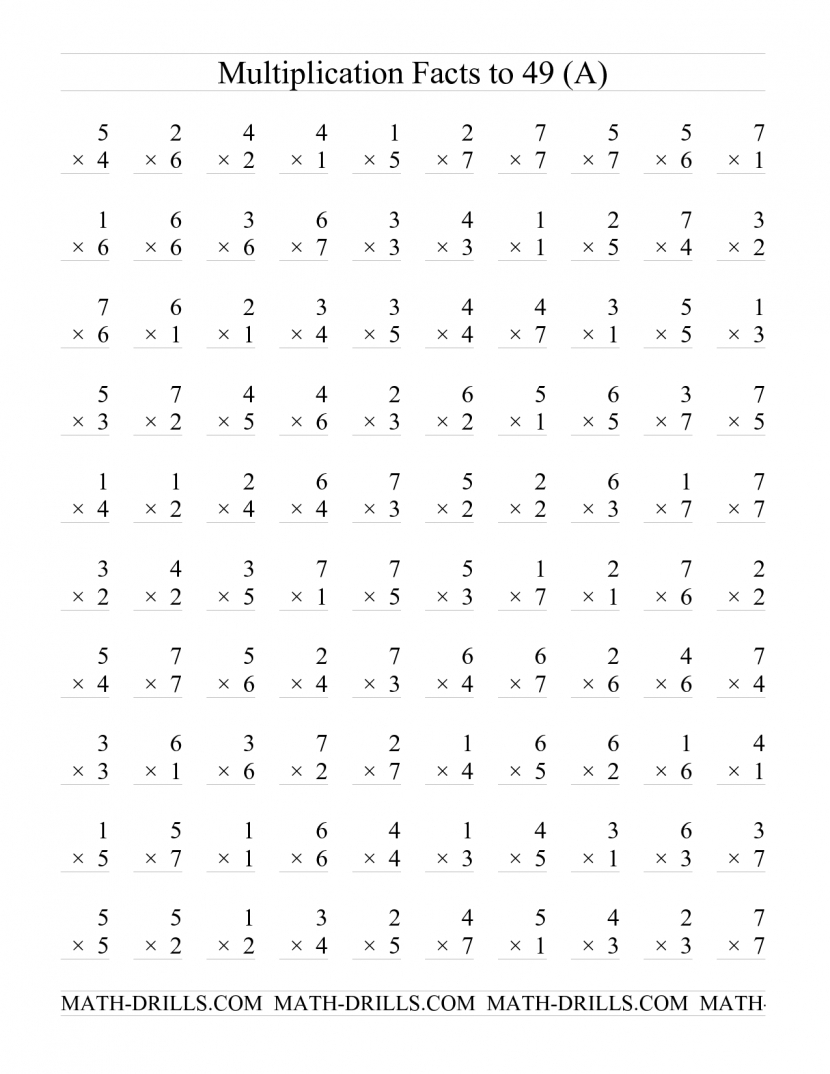 Math Facts Worksheets 2Nd Grade Antihrap Com Kids Practice throughout 4&amp;#039;s Multiplication Worksheets 100 Problems