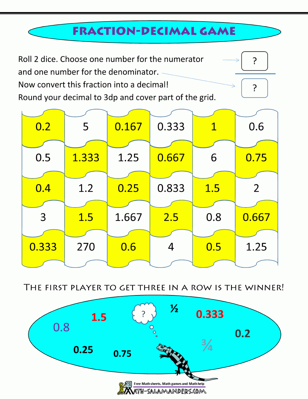 Math Games 5Th Grade throughout Printable Decimal Multiplication Games