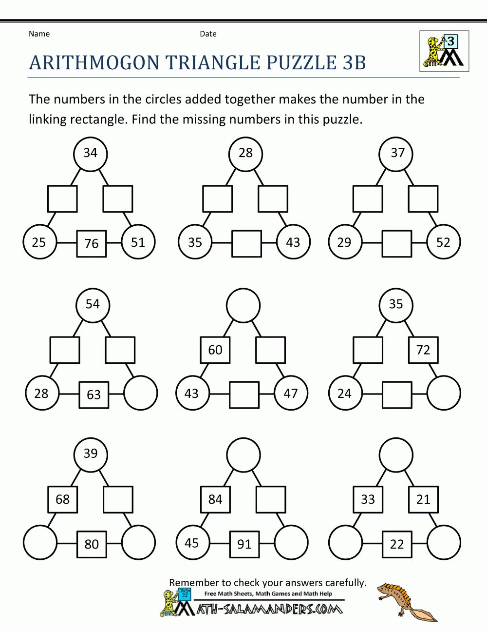 Math Puzzle Worksheets 3Rd Grade inside Printable Multiplication Puzzles