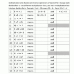 Math Worksheets For Kids Multiplication Division Facts 2 For Worksheets In Multiplication And Division