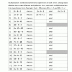 Math Worksheets For Kids Multiplication Division Facts 2 for Worksheets In Multiplication And Division