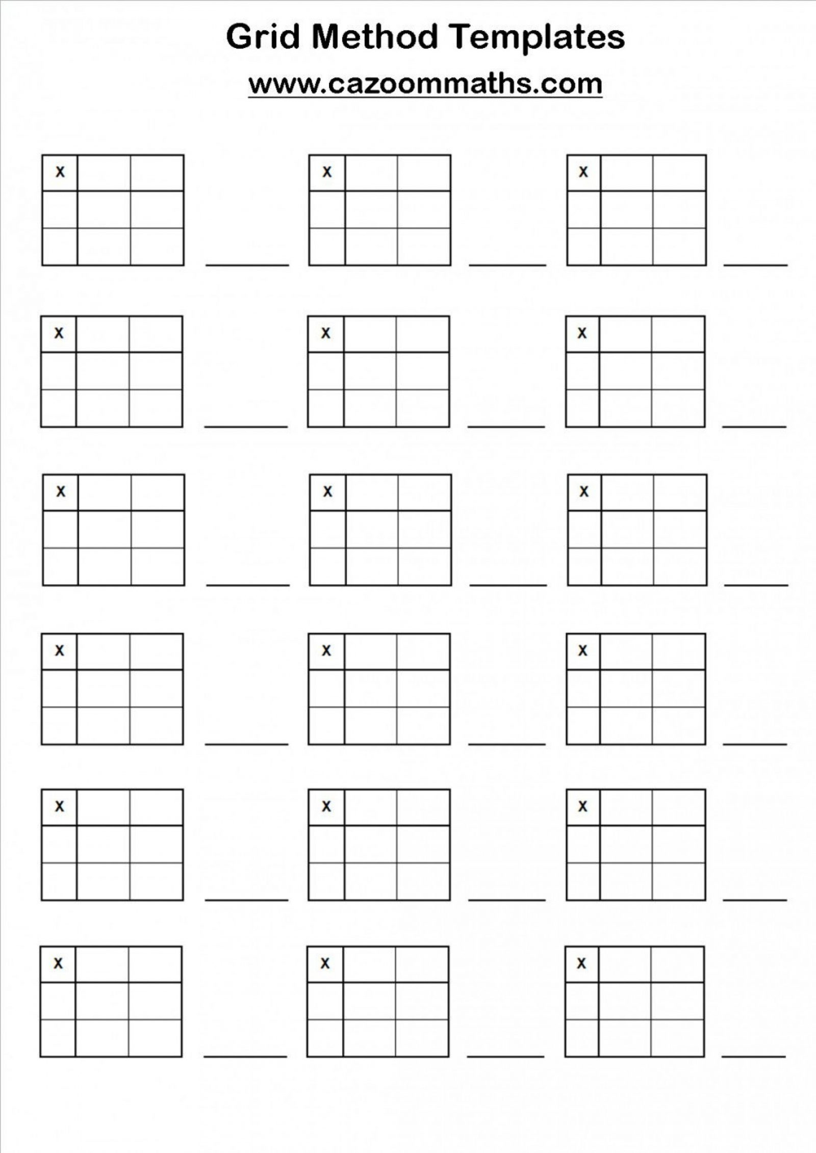 Worksheet Grid Method Multiplication