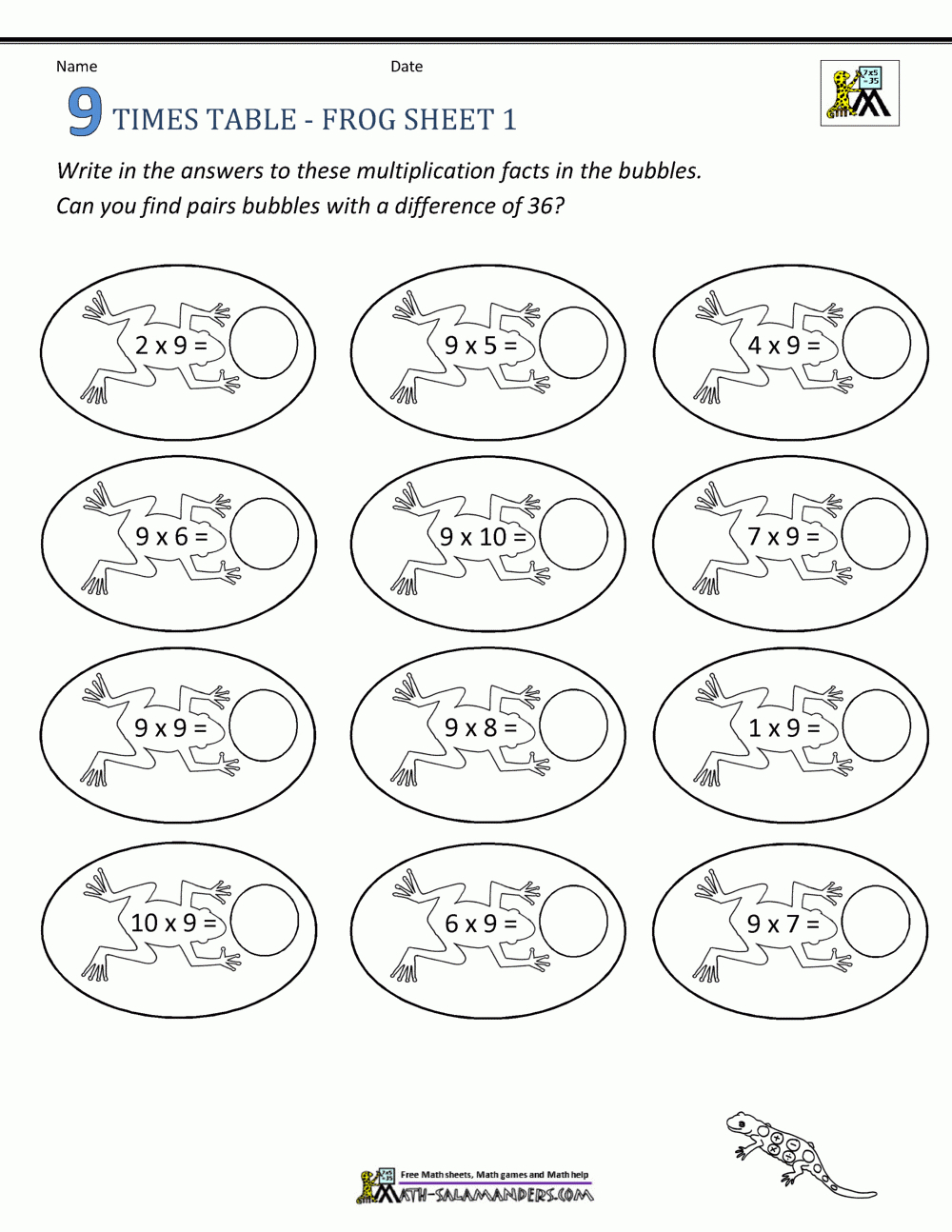 Maths Times Tables Worksheets - 9 Times Table regarding Multiplication Worksheets Ks2 Printable