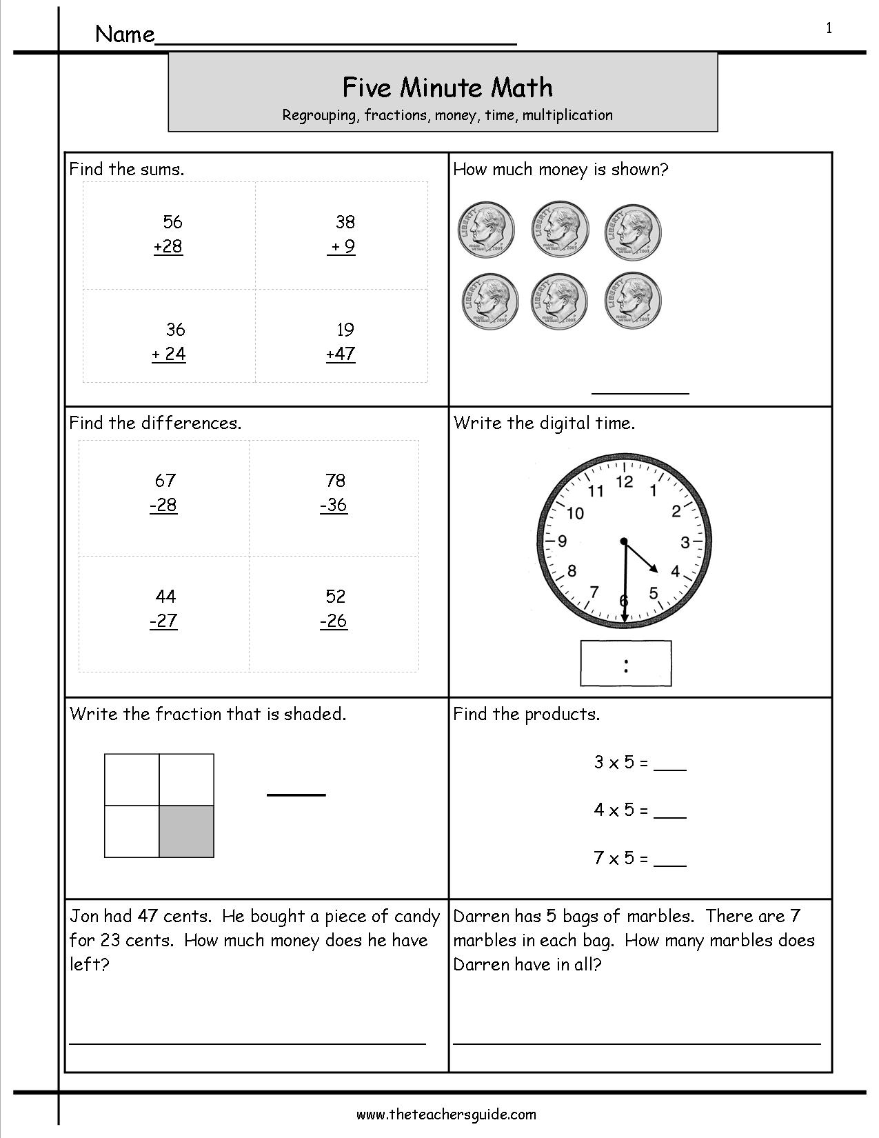 Mental Math Grade 3 Addition Worksheet | Printable intended for Multiplication Worksheets Entry Level 3