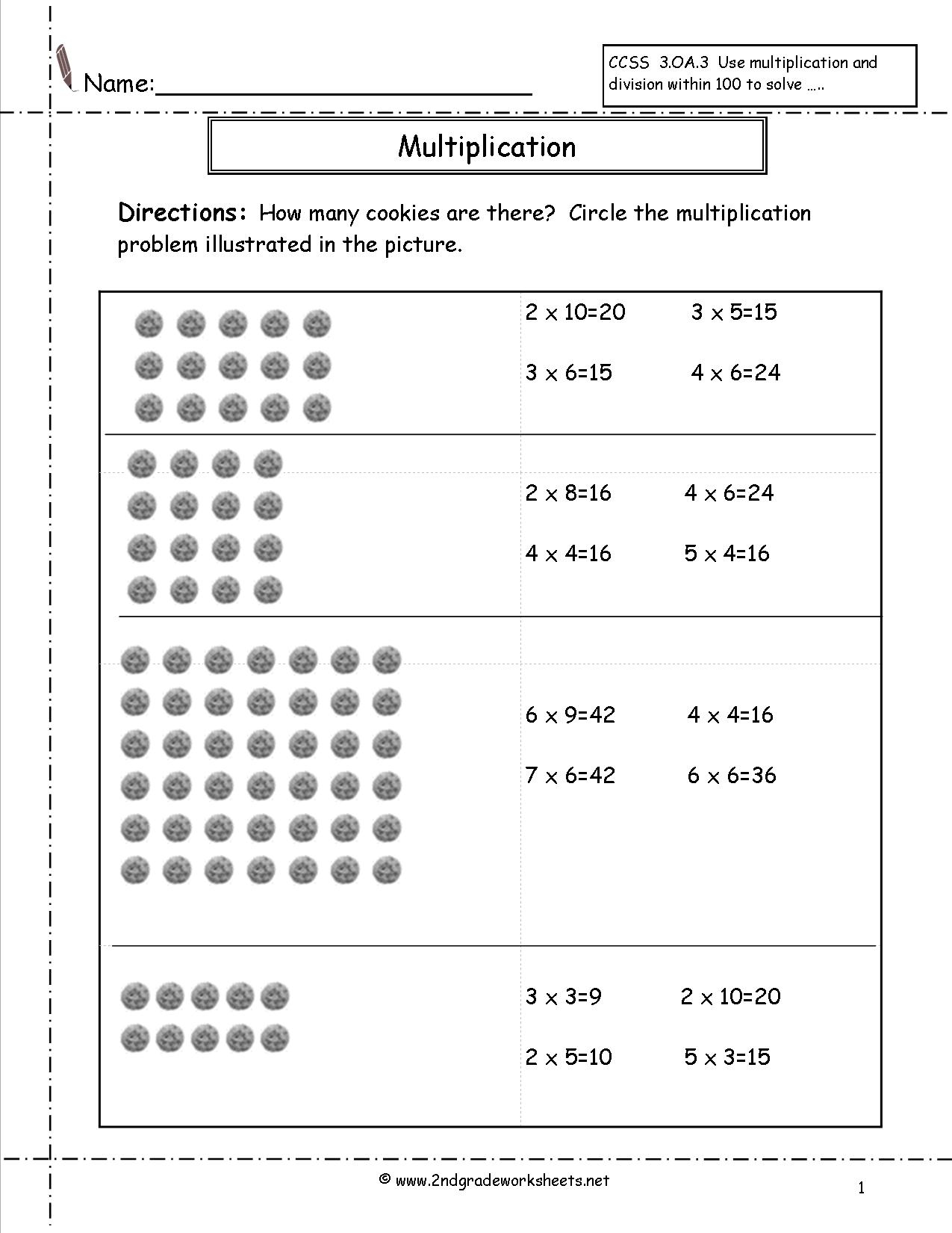 Multiplication Arrays Worksheets regarding Printable Multiplication Array Worksheets