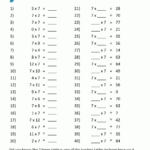 Multiplication Drill Sheets 3Rd Grade Throughout Multiplication Worksheets 6S And 7S