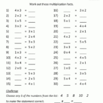 Multiplication Drill Sheets Multiplication To 5X5 With Regard To Printable Multiplication Drills