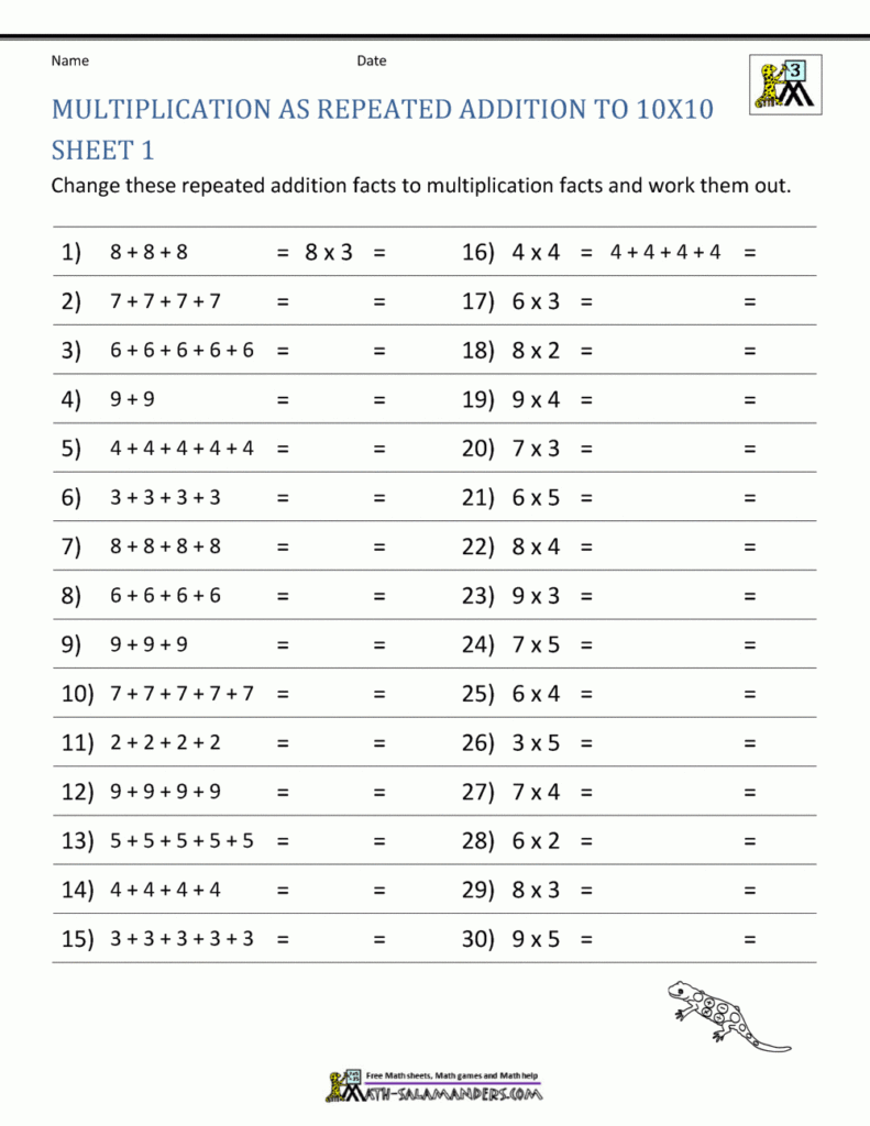 Multiplication Facts Worksheets   Understanding Regarding Printable Multiplication Facts Test