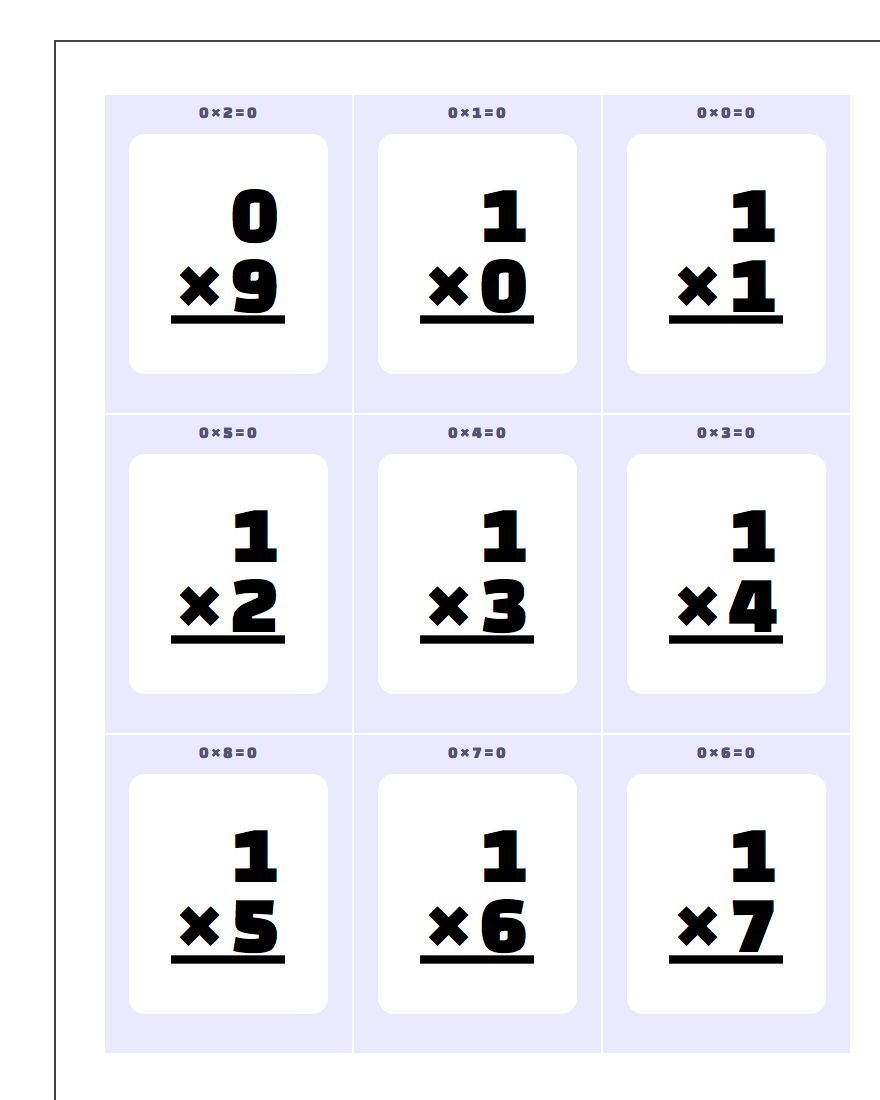 Multiplication Flashcards 1 Printable Flash Cards | Math with Printable Multiplication Flash Cards Multiplication Flashcards 1 Printable Flash Cards | Math with Printable Multiplication Flash Cards