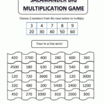 Multiplication Math Games in Multiplication Race Printable