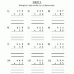 Multiplication Printable Worksheets 3 Digits2 Digits 1 intended for Printable Multiplication Worksheets 2S