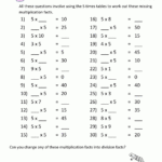 Multiplication Table Worksheets 5 Times Table 2 intended for 5's Multiplication Worksheets