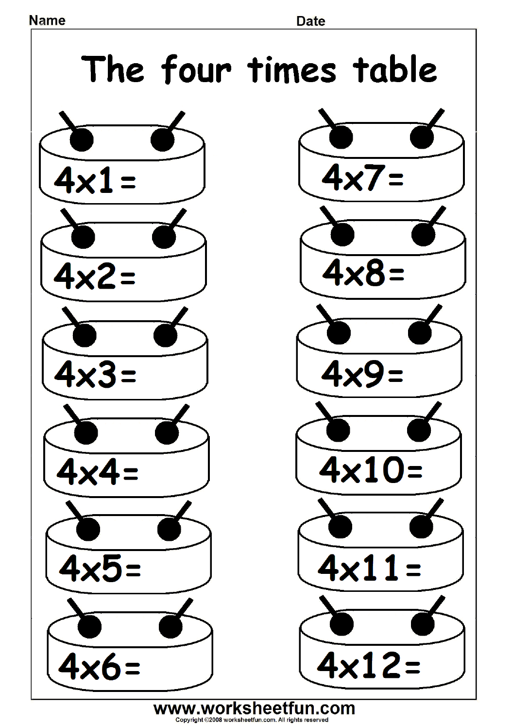 Multiplication Times Table Practice - 2-12 Times Table with Printable Multiplication Worksheets 2-12
