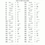 Multiplication To 5X5 Worksheets For 2Nd Grade for Multiplication Worksheets X1