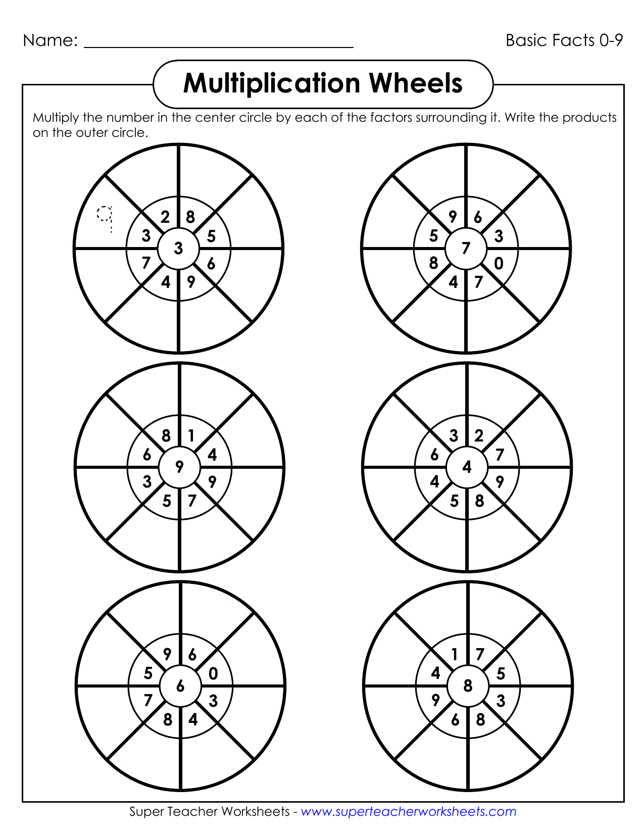 Multiplication Wheels - Super Teacher Worksheets | Manualzz within Printable Multiplication Wheels