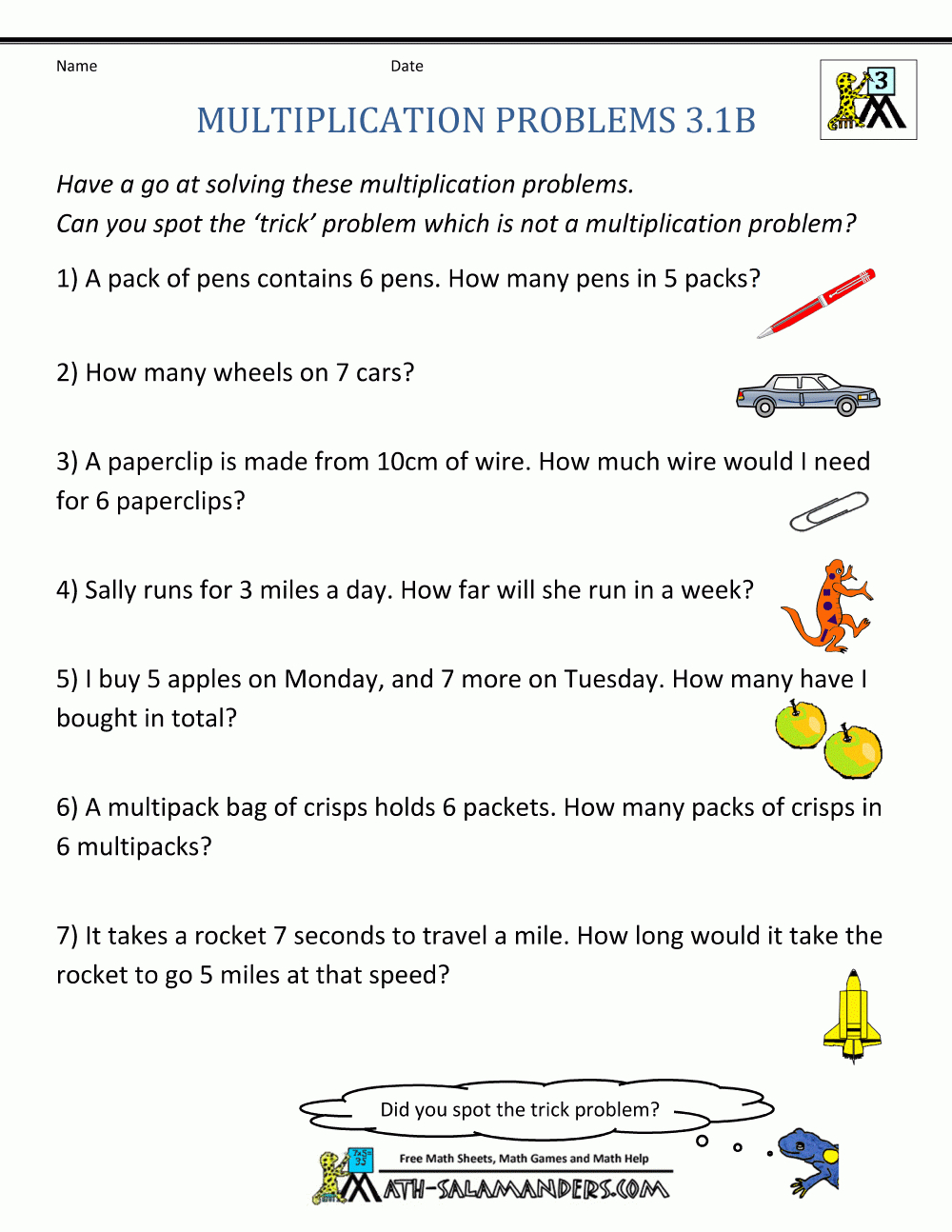 Multiplication Word Problem Worksheets 3Rd Grade with Multiplication Worksheets Year 3 Pdf