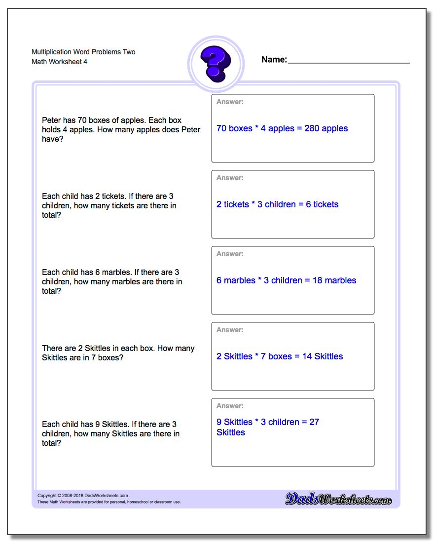 Multiplication Word Problems intended for Multiplication Worksheets Year 3 Multiplication Word Problems intended for Multiplication Worksheets Year 3