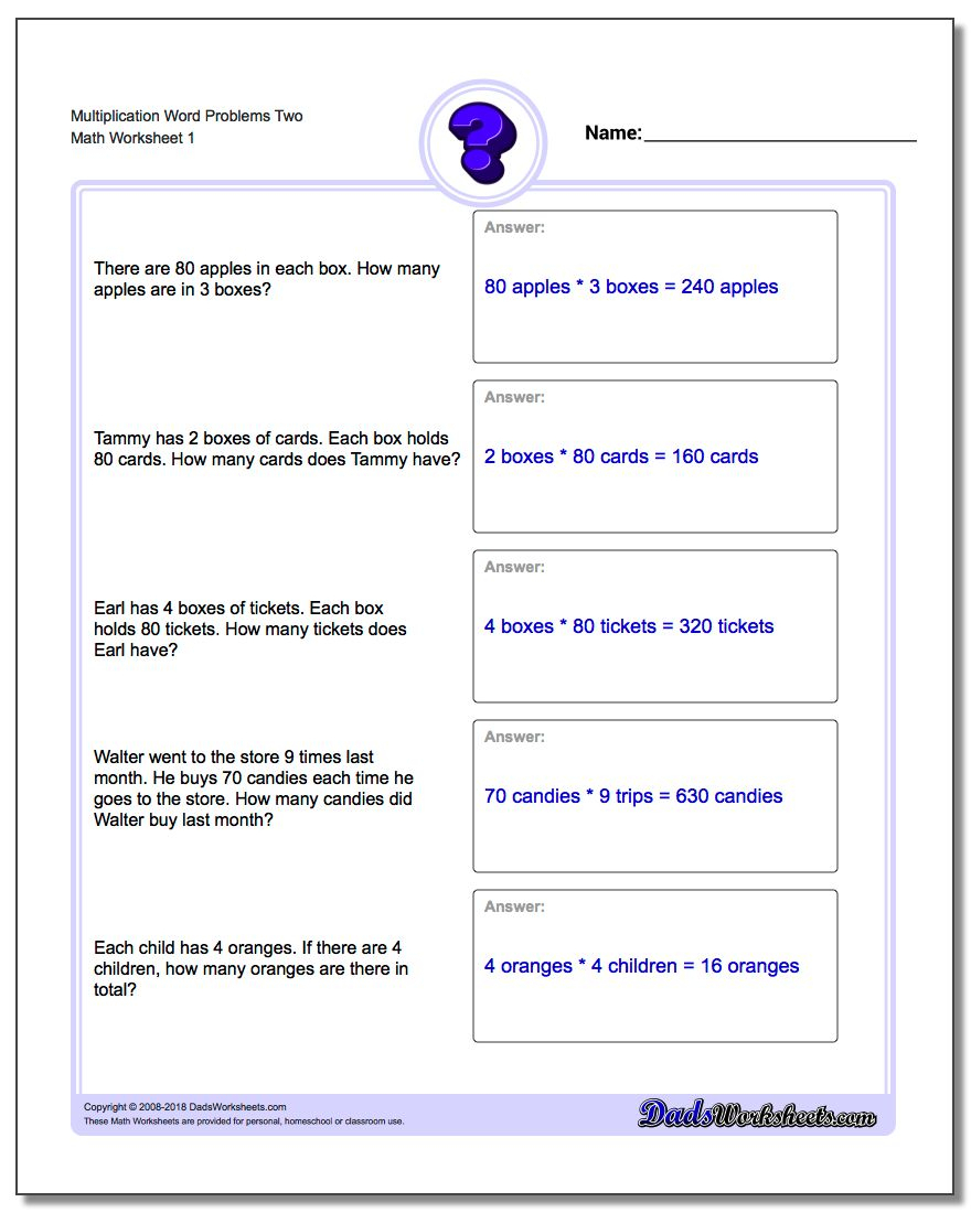 Multiplication Word Problems within Multiplication Worksheets 9Th Grade